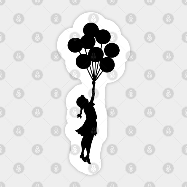 BANKSY Flying Balloon Girl Sticker by inkstyl